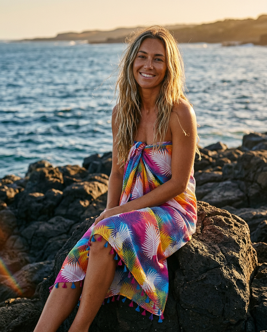 Noor Rainbow Palm Sarong