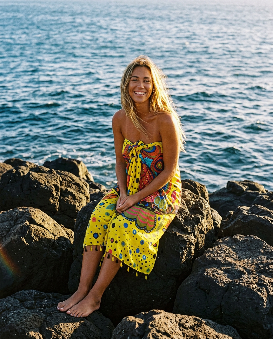 Noor Yellow Kaleidoscope Sarong