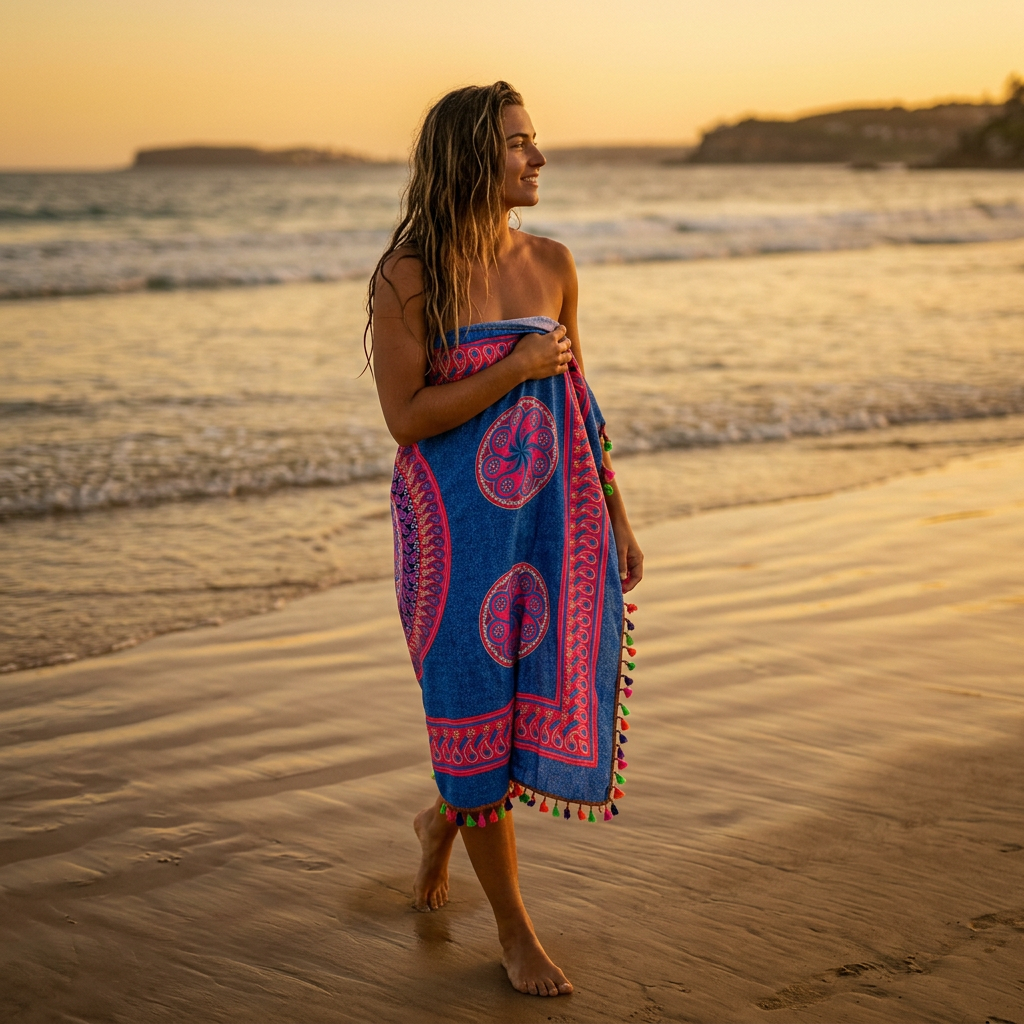 Indigo Mandala Beach Sarong
