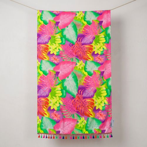 Neon Garden Beach Sarong