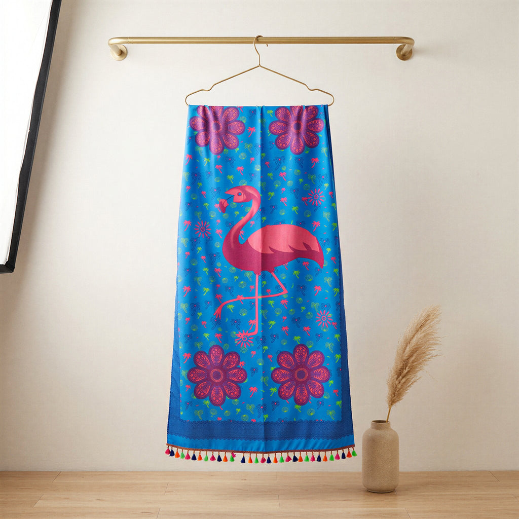 Electric Flamingo Beach Sarong